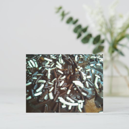 Schokoladensprinklen Postkarte (Stehend Vorderseite)