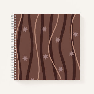 Schokoladenstars und Streifenmuster-Journal Notizblock