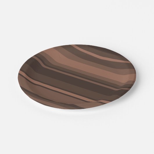 Schokoladenstreifen Pappteller (Schrägansicht)