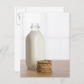 Schokoladenstücke mit Keksmilch im Glas Postkarte (Vorne/Hinten)