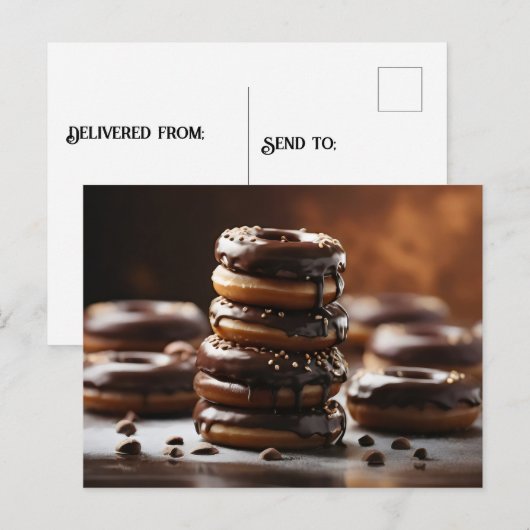 Schokoladenstücke Postkarte (Vorne/Hinten)