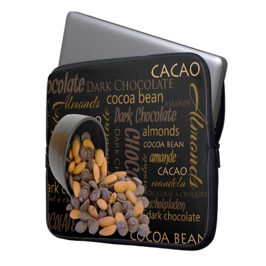 Schokoladenstücke und Mandeln Nahe Fotografie Laptopschutzhülle (Vorderseite Links)