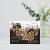 Schokoladenstücke und Mandeln Nahe Fotografie Postkarte (Stehend Vorderseite)