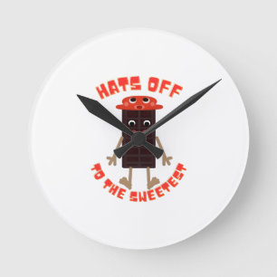 Schokoladentag Design Runde Wanduhr