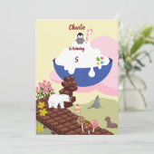 Schokoladentreppen bis zum Cremegeburtstag Einladung (Stehend Vorderseite)