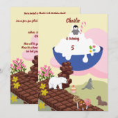 Schokoladentreppen bis zum Cremegeburtstag Einladung (Vorne/Hinten)