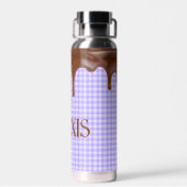 Schokoladentrocknung auf Gingham Trinkflasche (Rückseite)