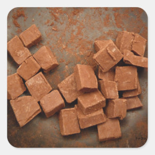 Schokoladentrüffel Quadratischer Aufkleber