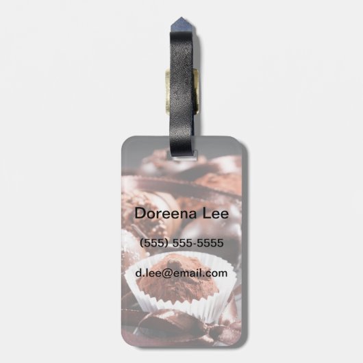 Schokoladentrüffeln Gepäckanhänger (Rückseite vertikal)