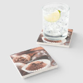 Schokoladentrüffeln Steinuntersetzer (Seitenansicht)