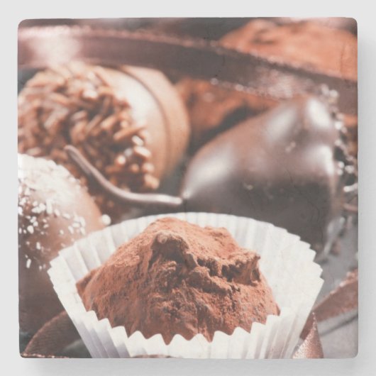 Schokoladentrüffeln Steinuntersetzer (Vorderseite)