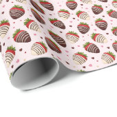 Schokoladenüberzogene Erdbeeren Geschenkverpackung Geschenkpapier (Rolleneckpunkt)