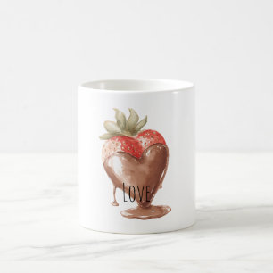 Schokoladenüberzogene Erdbeerherz Kaffeetasse