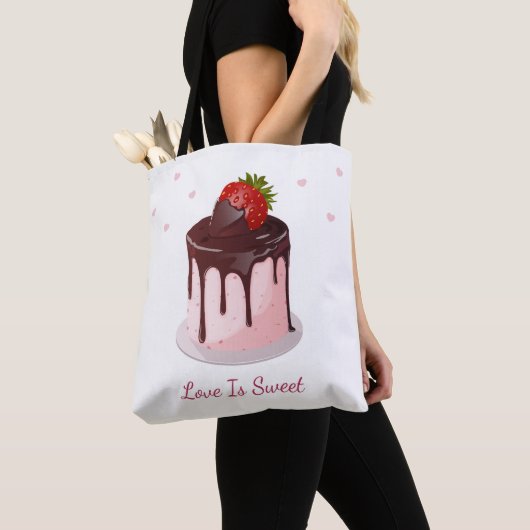 Schokoladenüberzogene Erdbeertorte - Liebe ist süß Tasche (Von Nahem)