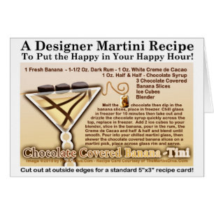 Schokoladenüberzogener Bananen-Martini-Rezeptkarte