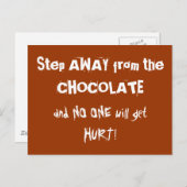 Schokoladenwarnung Postkarte (Vorne/Hinten)