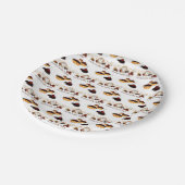 Schokoladenzeitmuster Pappteller (Schrägansicht)