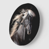 Schokoladepalomino-felsiger Gebirgspferd Große Wanduhr (Winkel)