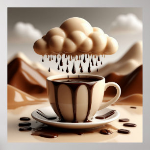 Schokoladetasse mit Fantasy-Wolke tropfend Poster