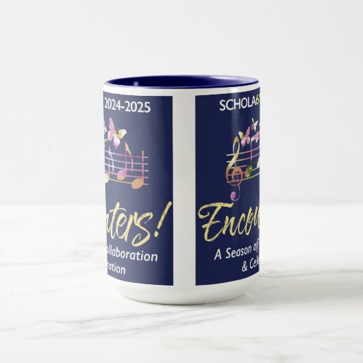 Schola Cantorum Encounters Blue 12 oz Tasse (Zentrum)