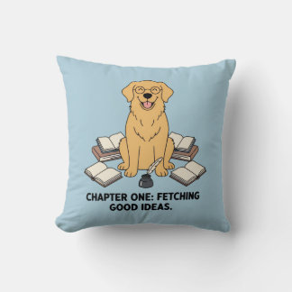 Scholar Golden Retriever Pastel Blue Dog Design Kissen