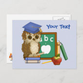 Scholar Owl Postkarte (Vorne/Hinten)