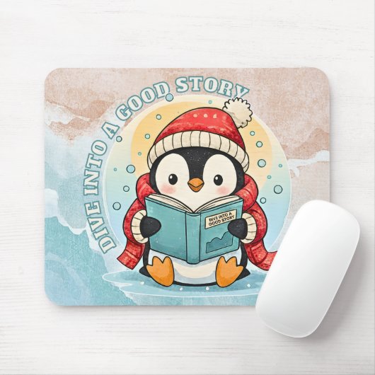 Scholar Penguin Storytime Artistic Mousepad (Mit Mouse)