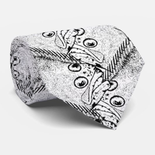 Scholle-Fisch-Muster Krawatte (Gerollt)