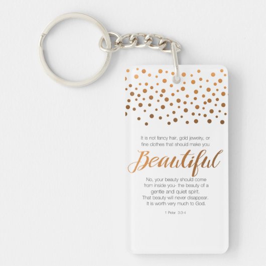 Schön, 1 Schrifts-Vers Peter 3 Schlüsselanhänger (Vorderseite)