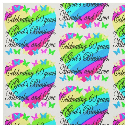 SCHÖN 60. GEBURTSTAG GOTT LIEBT FABRIC STOFF (Muster)