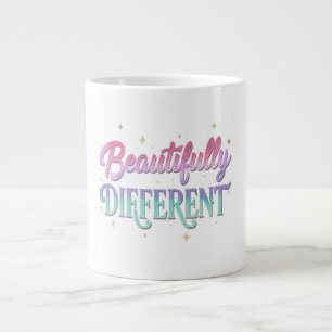 Schön Anders – Elegante Regenbogen-Typografie Jumbo-Tasse