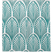 Schön,Art Deko, Jugendstil,Vorlage,aquamarin,weiß, Duschvorhang (Vorderseite)