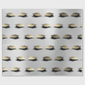 Schön Augen Schönheit Silbergoldene Glitzer Lashes Geschenkpapier (Flach)