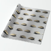 Schön Augen Schönheit Silbergoldene Glitzer Lashes Geschenkpapier (Ungerollt)