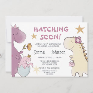 SCHON BALD Niedliche Dinosaurier Girl Babydusche Einladung