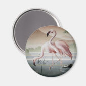 Schön bei rosa Flamingo Magnet (Vorderseite/Rückseite)