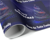 Schön blau, Glitzern. Frohe Weihnachtsbrille Geschenkpapier (Rolleneckpunkt)