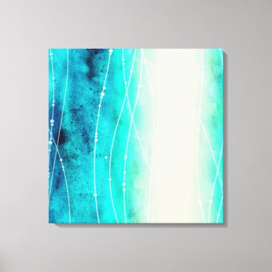 Schön blau-grün gestrichene Seeblätter Leinwanddruck (Vorderseite)