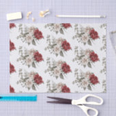 Schön cremefarben und Rote Rosen Gemustert Seidenpapier (Handwerk)