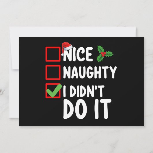 Schön, dass ich nicht Weihnachtsfeiertag machte Einladung (Vorderseite)