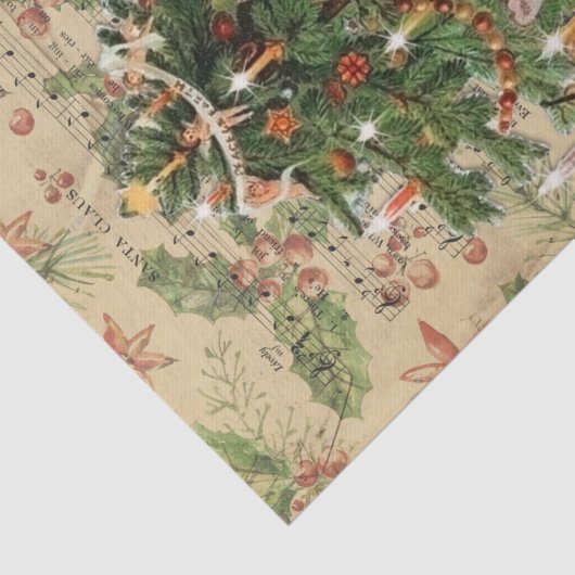 Schön dekoriert Viktorianischer Weihnachtsbaum Seidenpapier (Ausschnitt)