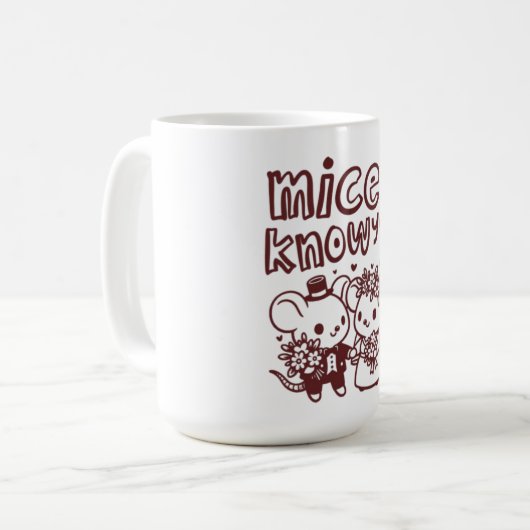 "Schön dich kennenzulernen" Doodle Kaffeetasse - N (Vorderseite Links)