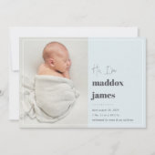 Schön dich kennenzulernen | Modernes Foto Geburtsj Ankündigung (Vorderseite)