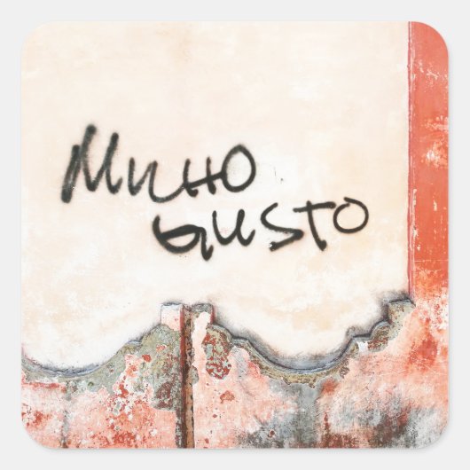 Schön dich kennenzulernen quadratischer aufkleber (Vorderseite)