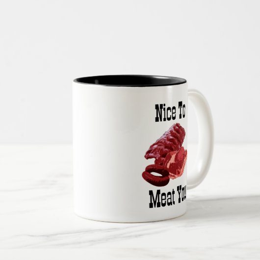 "SCHÖN, DICH ZU FLEISEN!" Irane Designs Zwei-Tone- Zweifarbige Tasse (VorderseiteRechts)