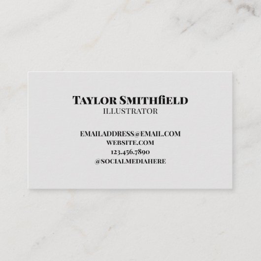 Schön, dich zu treffen visitenkarte (Rückseite)