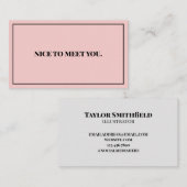 Schön, dich zu treffen visitenkarte (Vorne/Hinten)