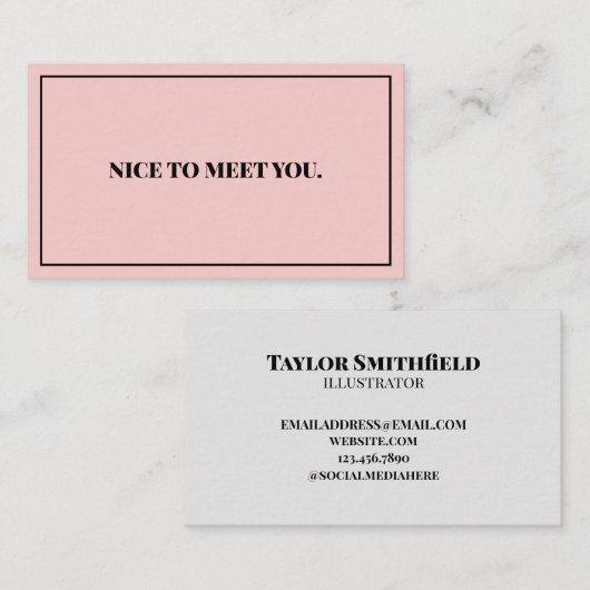 Schön, dich zu treffen visitenkarte (Vorne/Hinten)