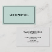 Schön, dich zu treffen visitenkarte (Vorne/Hinten)