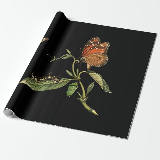 Schön - Eleganz - Schmetterling - Blume Geschenkpapier (Ungerollt)